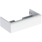 Mueble bajo Geberit iCon para lavabo, con un cajón: Ancho de lavabo=90cm, Cuerpo y frontal: blanco/cubierto de alto brillo, Tirador: blanco/con pintura polvo al horno mate
